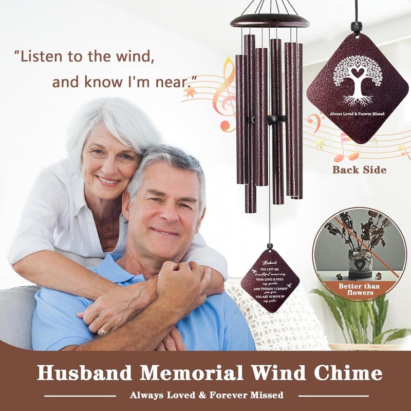 Doopeer Memorial Gifts for Loss of Husband - 32" Sympathy Wind Chimes, Remembrance/Bereavement Gift - Image 2